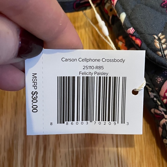 NWT Vera Bradley Carson Cellphone Crossbody Bag in Felicity Paisley - Picture 3 of 11